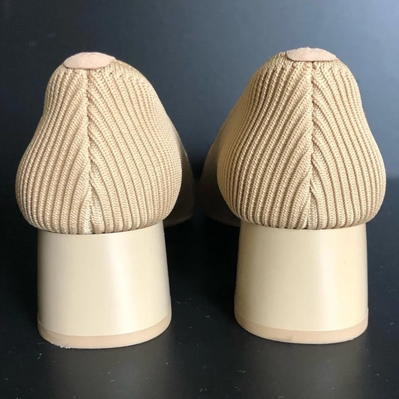 Vivaia Melody Square Toe Chunky Heel Pump Cream Ivory Size EUR 37.5 US 7 - Picture 7 of 12